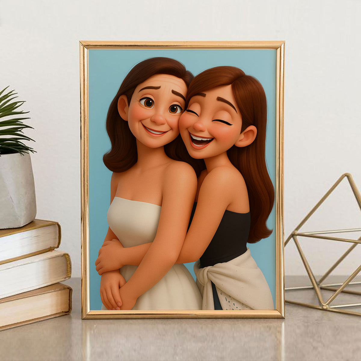 Heartwarming Cartoon Mom and Baby Art Print – Perfect for Nursery Decor and Family Love Reminders
 - 6