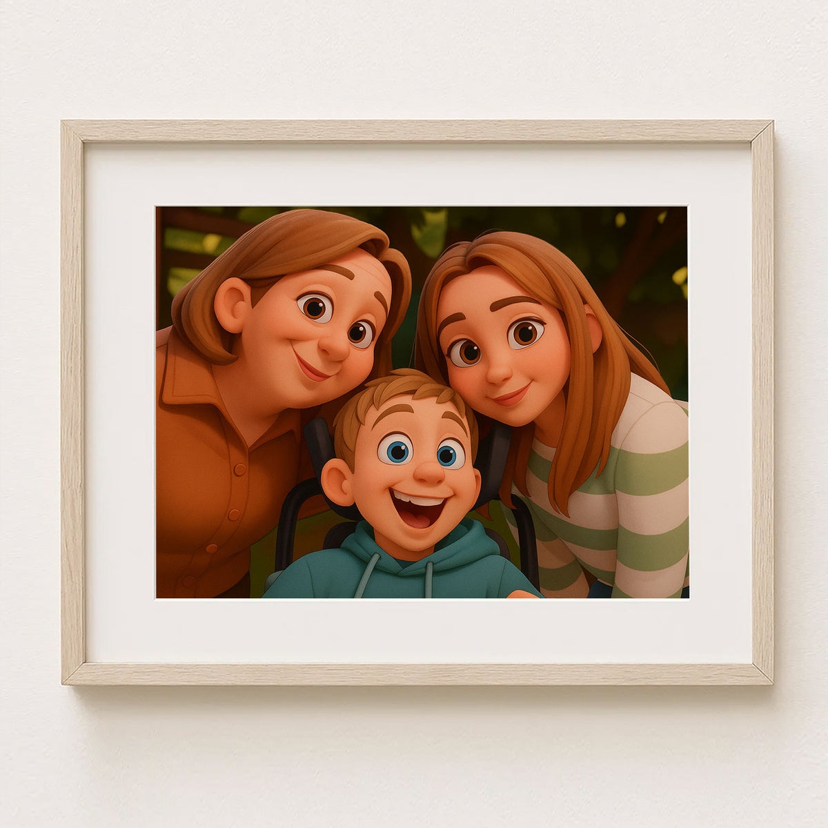 Charming Family Portrait in Playful Cartoon Style – Celebrate Love and Joy in Art
 - 6