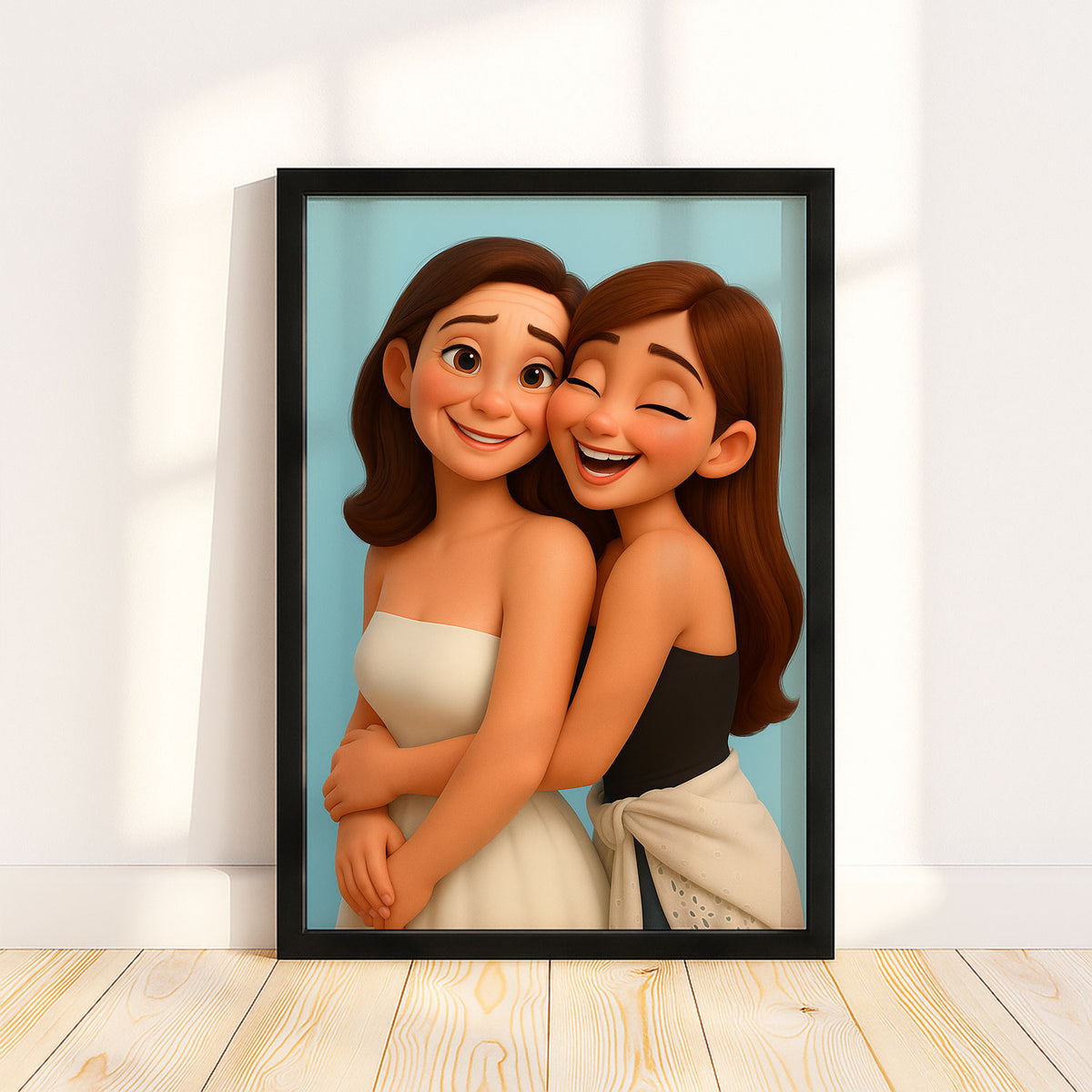 Heartwarming Mother-Daughter Cartoon Artwork: Celebrate Generational Love in Vibrant Illustrated Style for Your Home Decor
 - 6