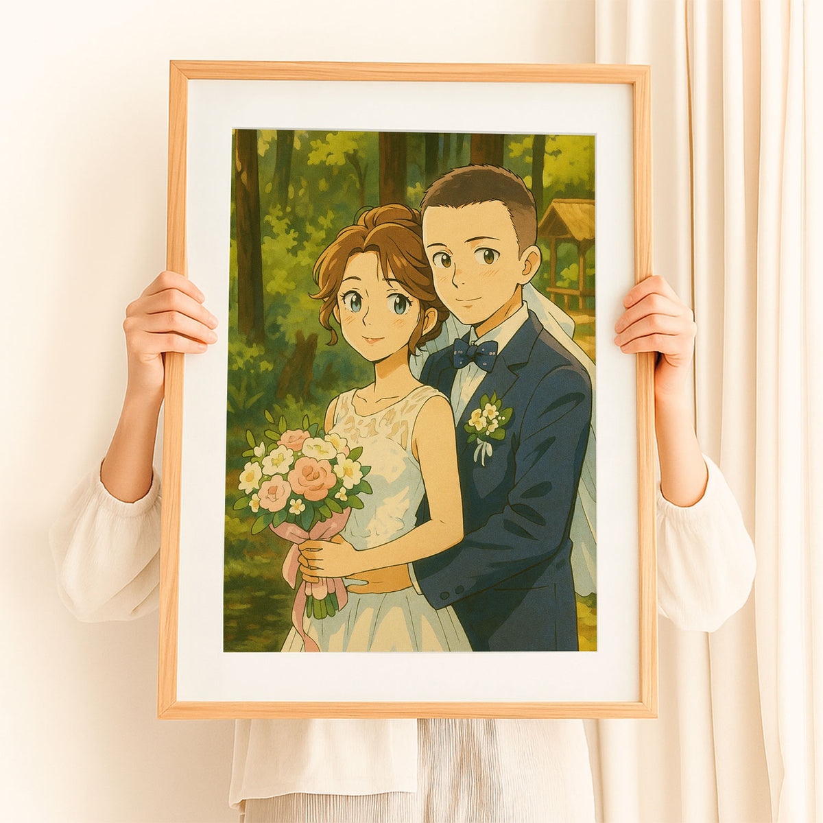 Captivating Anime-Style Wedding Couple Art Print – Perfect Gift for Newlyweds and Romantic Décor
 - 6