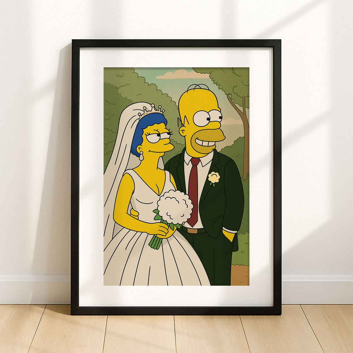 Whimsical Cartoon Wedding Art: Celebrate Love in a Fun, Simpsons-Inspired Style
 - 5