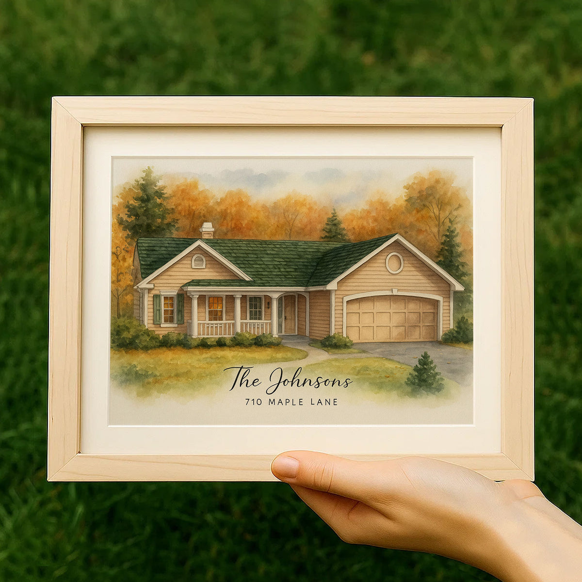 Custom Watercolor House Portrait - The Simmons Home at 534 Juniper Lane - Unique Wall Art for Home Decor
 - 6
