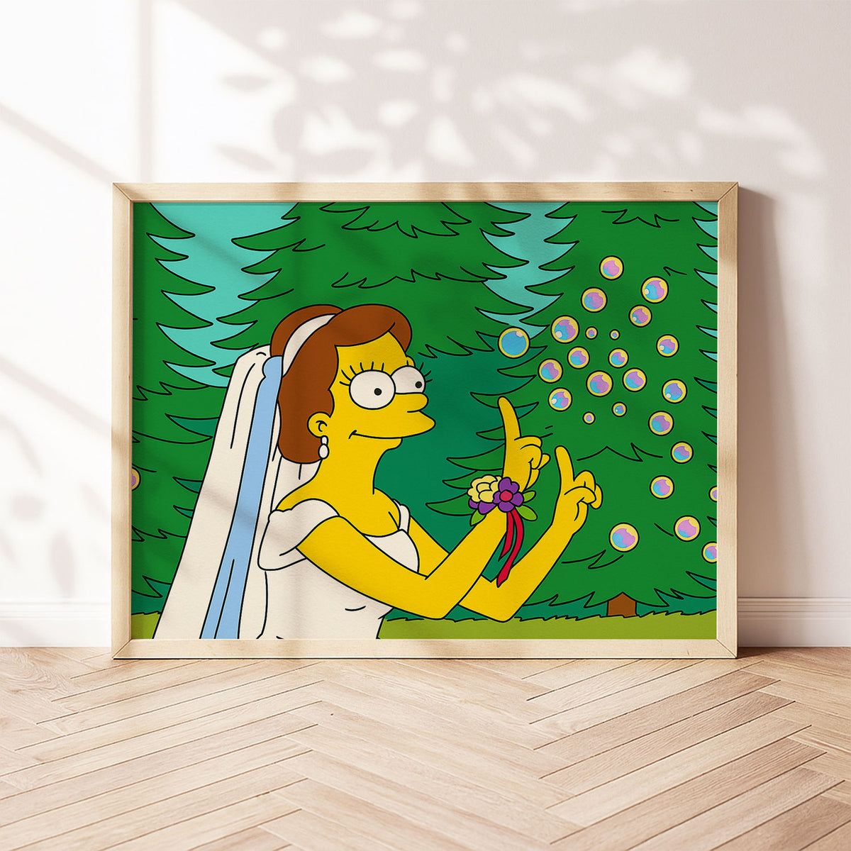 Whimsical Cartoon Wedding Art: Celebrate Love with Fun Couple in Bright Animated Style
 - 6