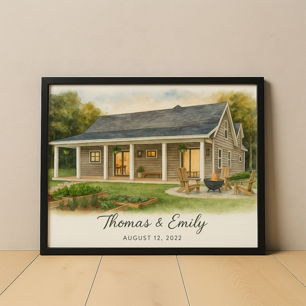 Custom Watercolor House Portrait - The Simmons Home at 534 Juniper Lane - Unique Wall Art for Home Decor
 - 7