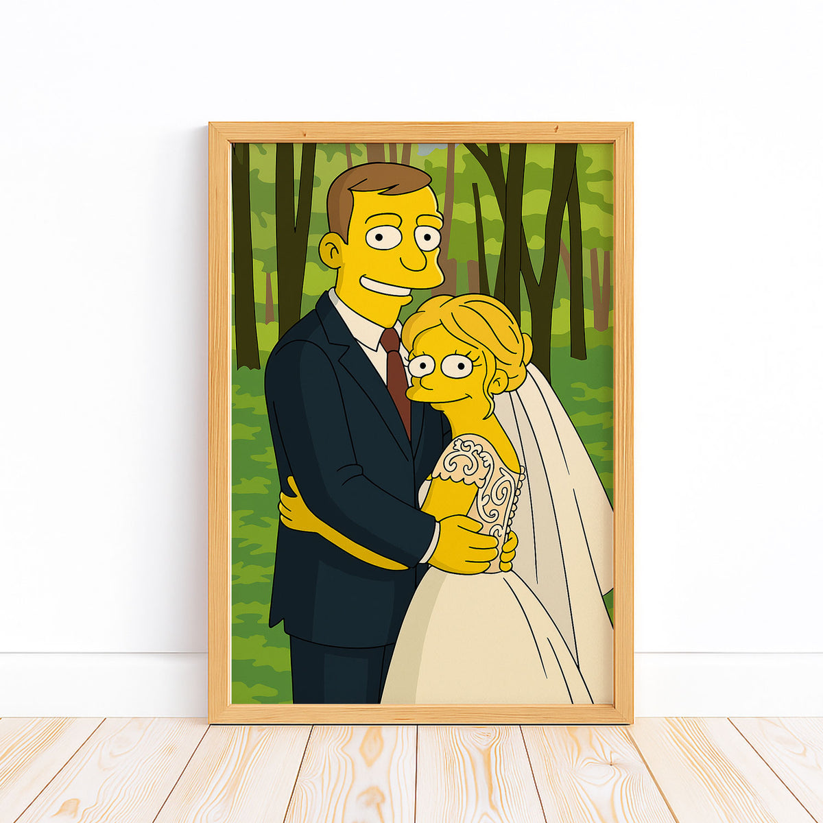 Whimsical Cartoon Wedding Art: Celebrate Love in a Fun, Simpsons-Inspired Style
 - 6