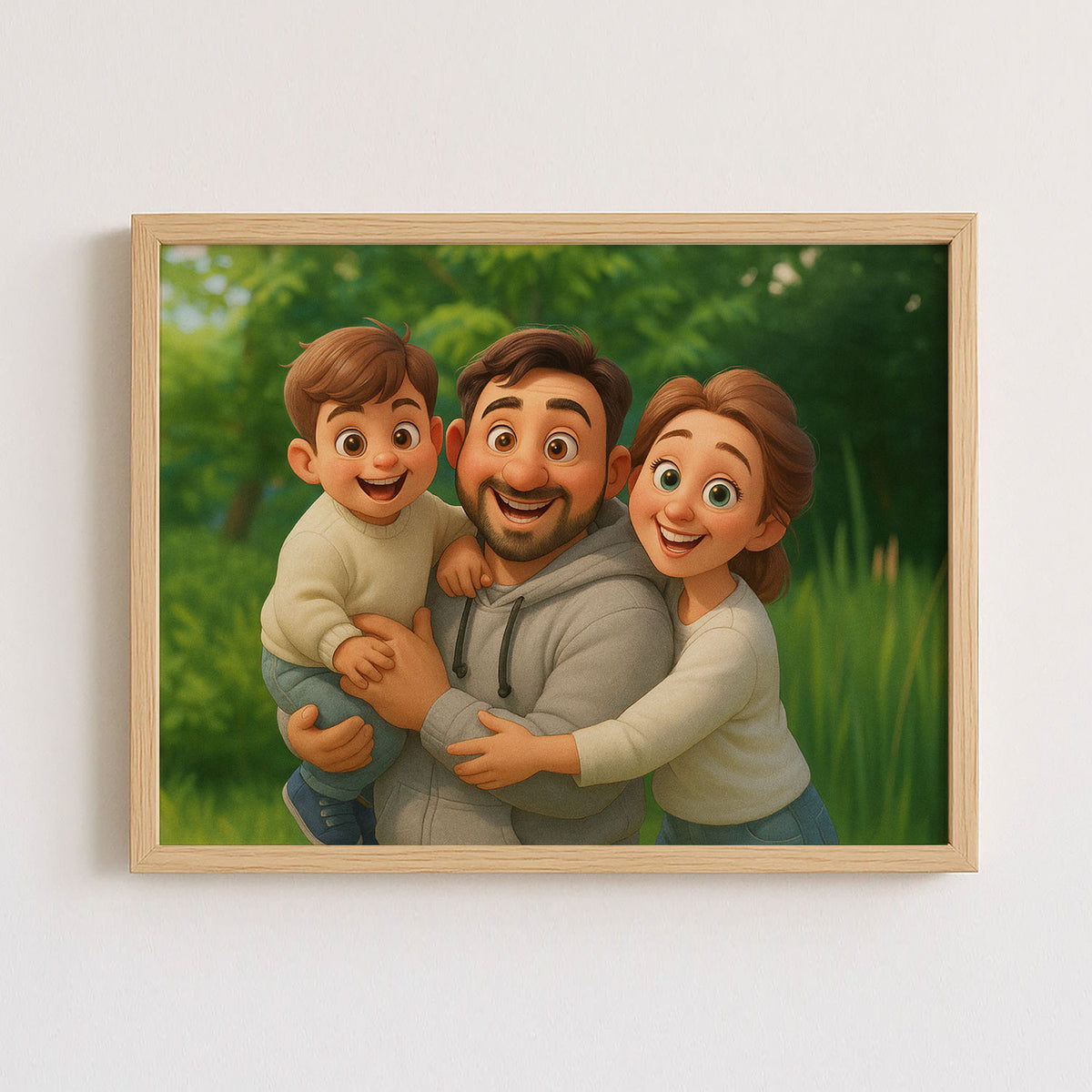 Charming Family Portrait in Playful Cartoon Style – Celebrate Love and Joy in Art
 - 7