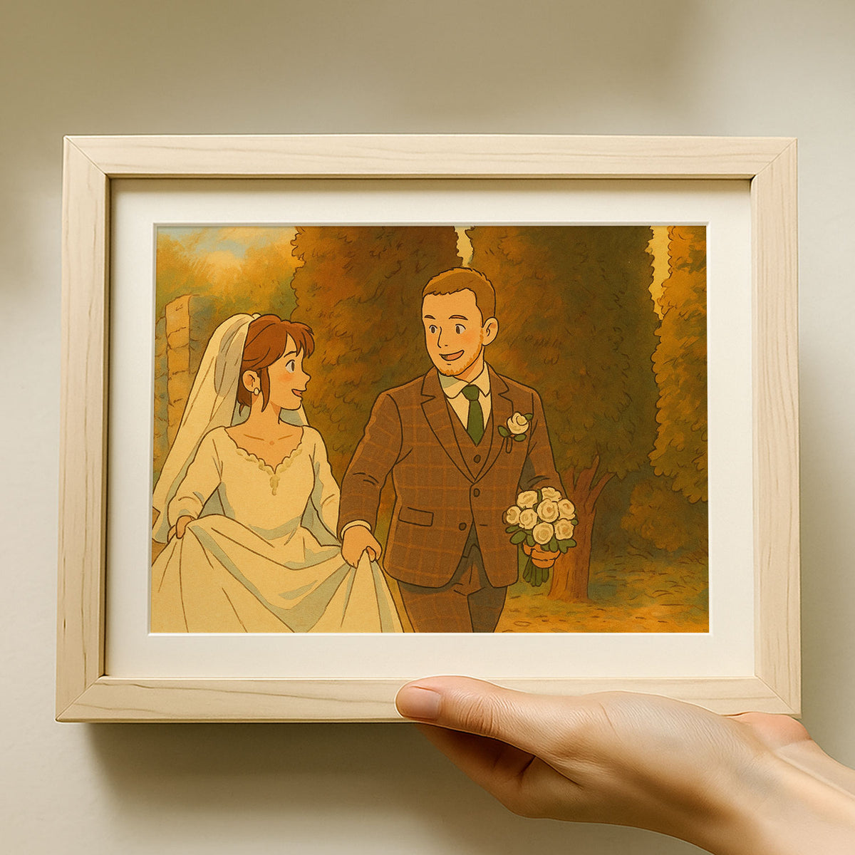 Charming Couple Wedding Art Print in Vibrant Cartoon Style – Perfect for Home Décor and Love Celebrations
 - 7