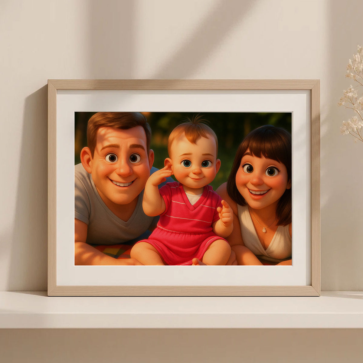 Whimsical Family Portrait - Heartwarming Cartoon Art Featuring Joyful Moments Captured in Vibrant Style
 - 7