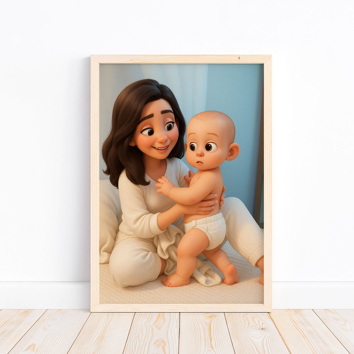 Heartwarming Mother and Baby Cartoon Art Print – Perfect Nursery Decor for a Cozy and Stylish Home
 - 7