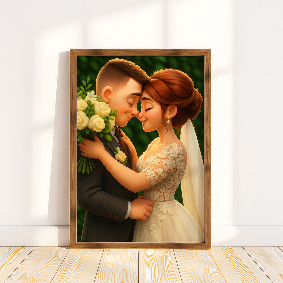 Whimsical Wedding Couple Art Print - Romantic Animated Style for Timeless Home Decor
 - 7