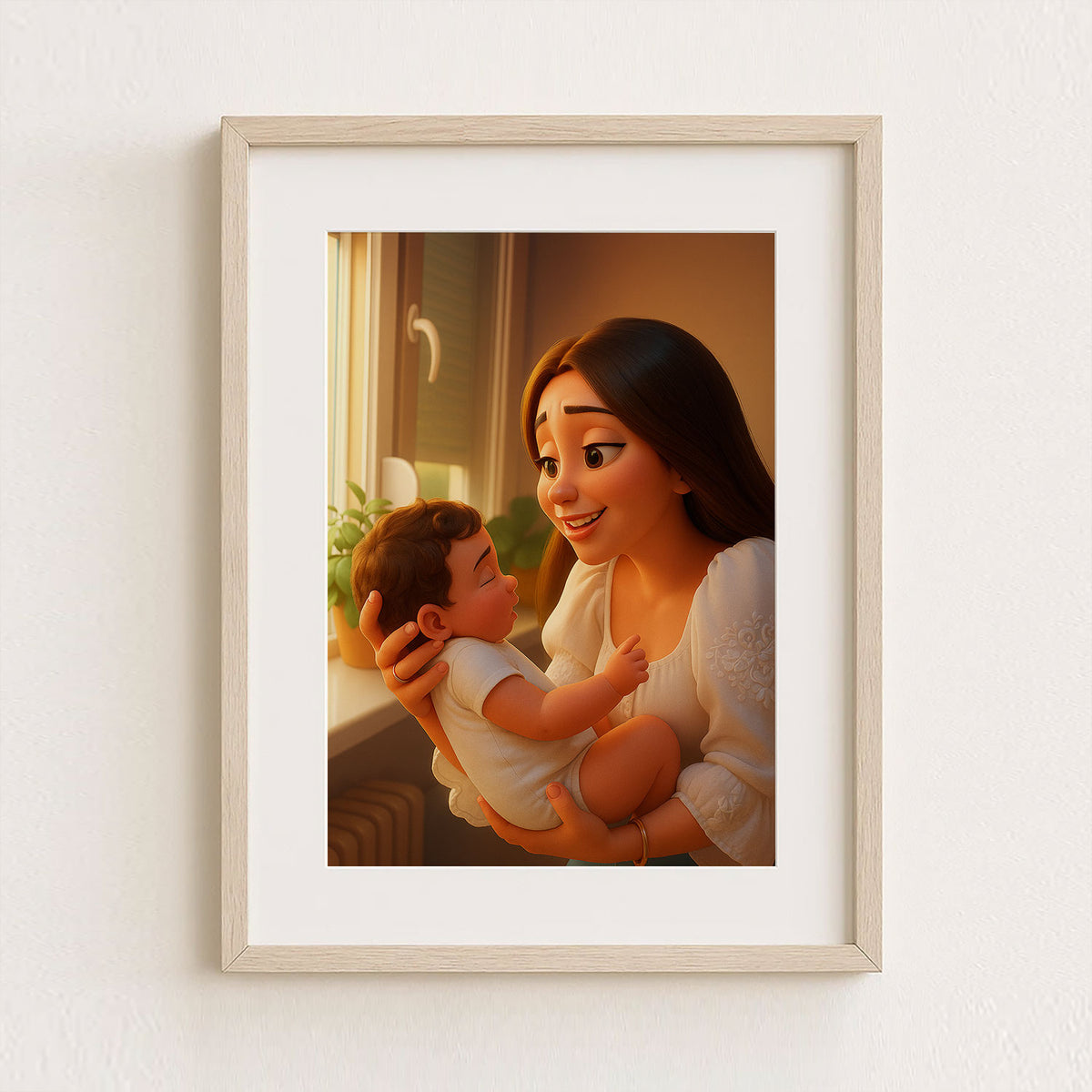 Whimsical Cartoon Portrait of a Grandmother and Granddaughter Embracing: Perfect Gift for Family Love and Memories
 - 7