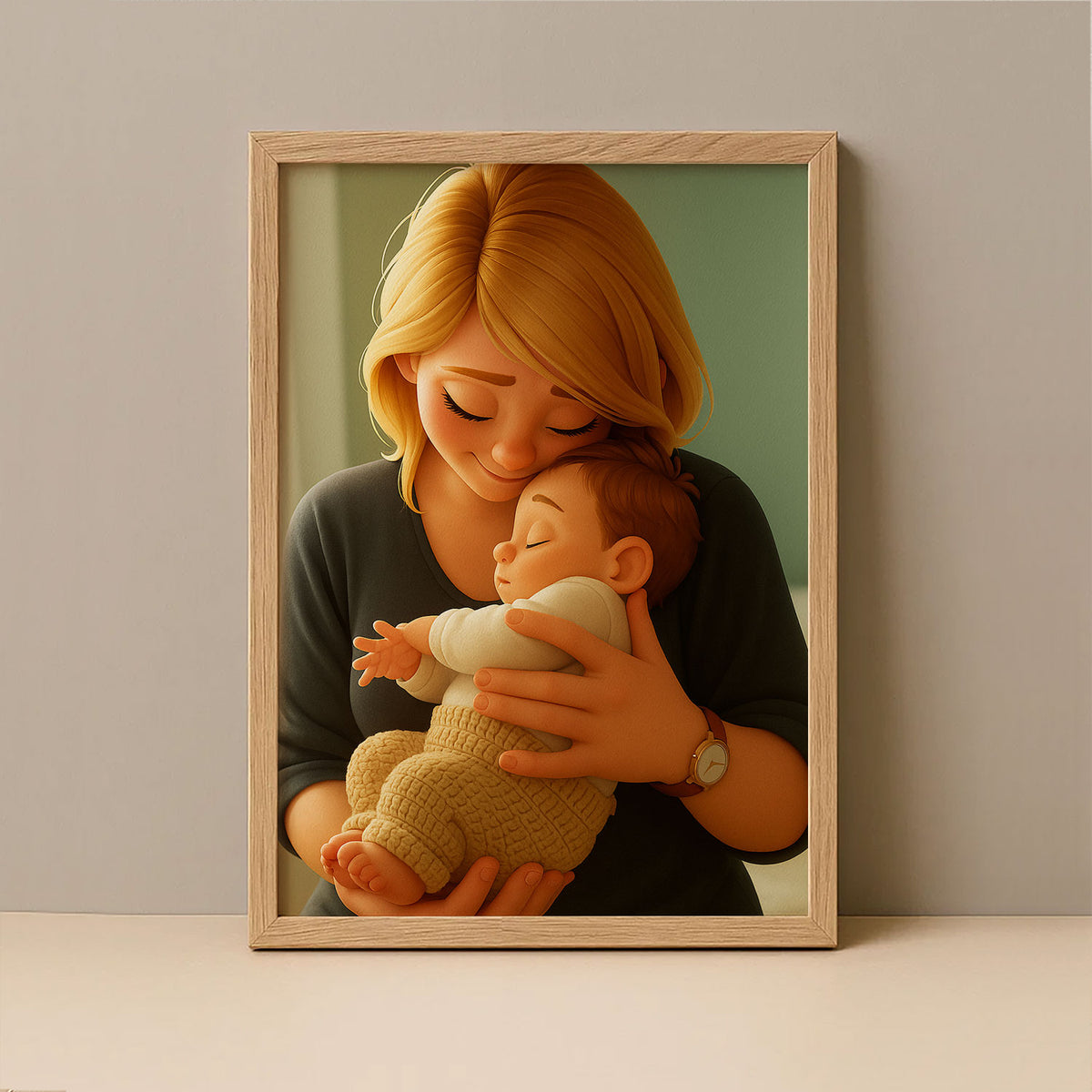 Heartwarming Mother-Daughter Cartoon Artwork: Celebrate Generational Love in Vibrant Illustrated Style for Your Home Decor
 - 7