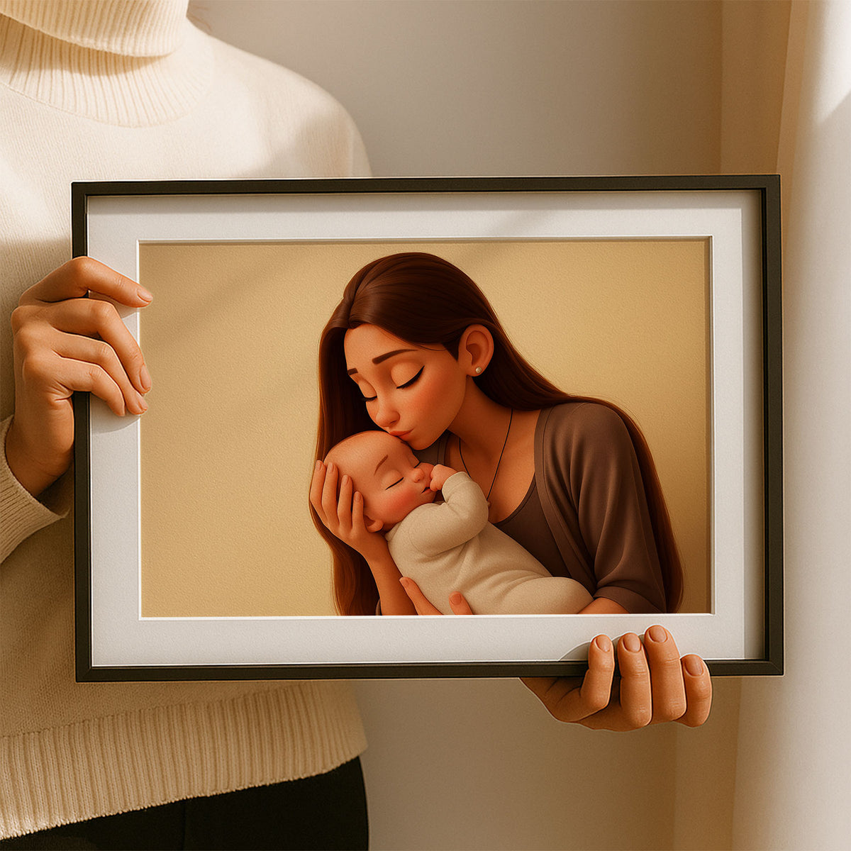 Heartwarming Disney-Inspired Art of a Mother and Baby: Cozy Moments Captured in Enchanting Illustrative Style
 - 7