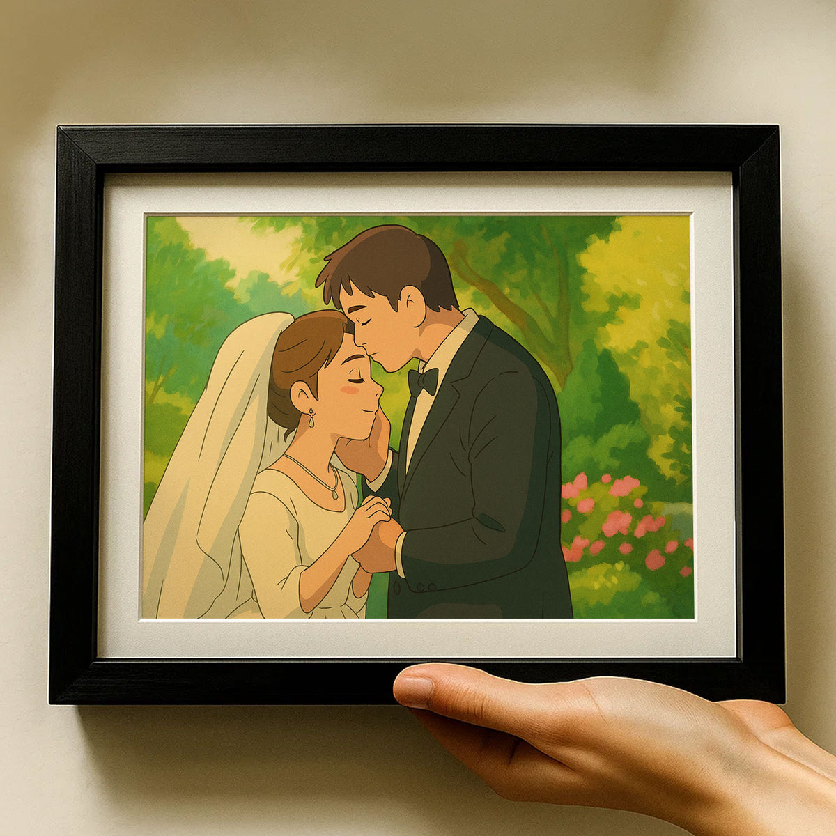 Romantic Wedding Couple Art Print | Stylish Illustration for Home Decor
 - 8