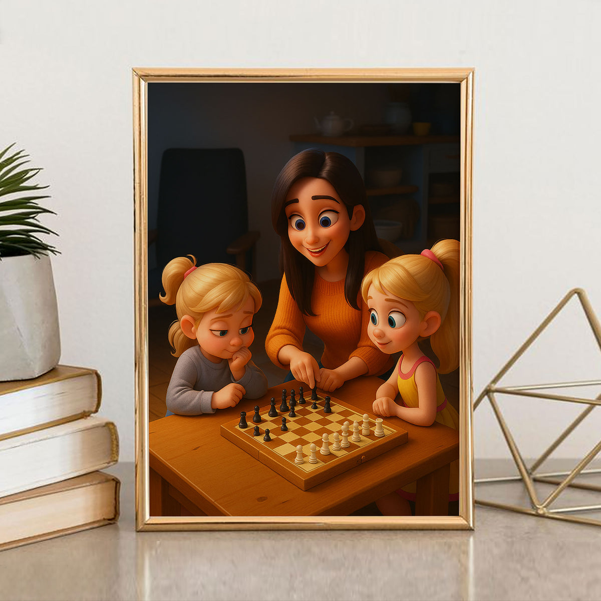 Heartwarming Cartoon Mom and Baby Art Print – Perfect for Nursery Decor and Family Love Reminders
 - 8