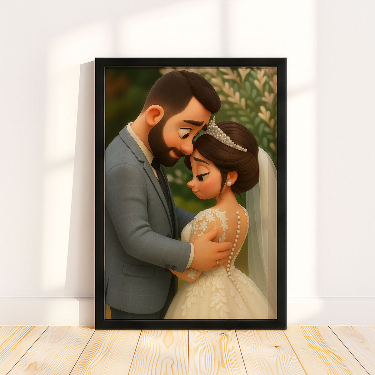 Whimsical Wedding Couple Art Print - Romantic Animated Style for Timeless Home Decor
 - 8