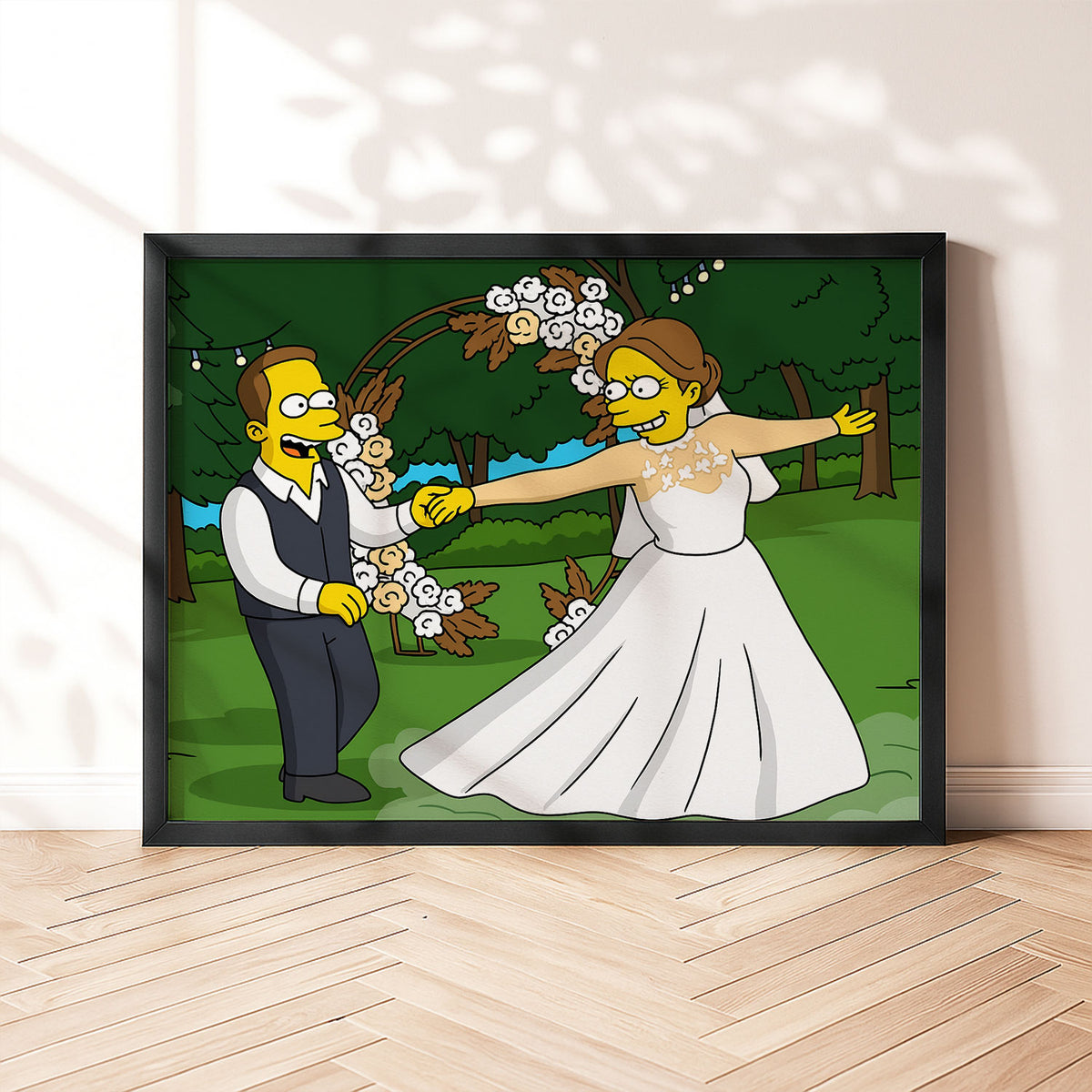 Whimsical Wedding Bliss: Cartoon Bride with Bubbles in Vibrant Illustration Style
 - 8