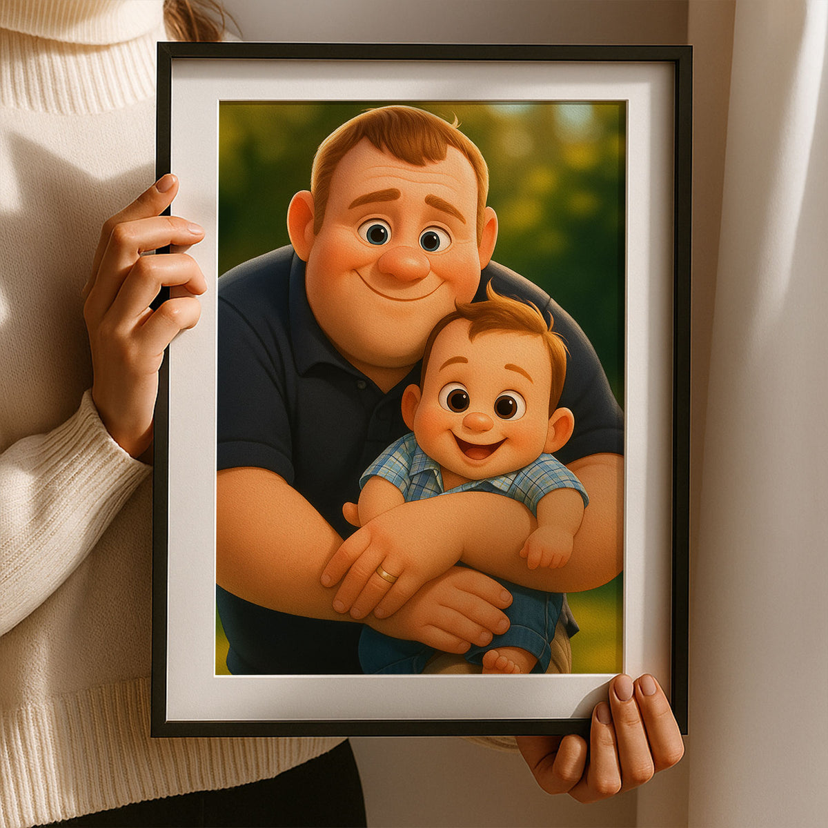 Whimsical Mother-Daughter Portrait: Heartwarming Cartoon Art for Your Home
 - 8