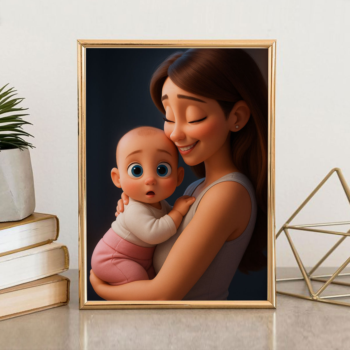 Heartwarming Mother-Daughter Cartoon Artwork: Celebrate Generational Love in Vibrant Illustrated Style for Your Home Decor
 - 8