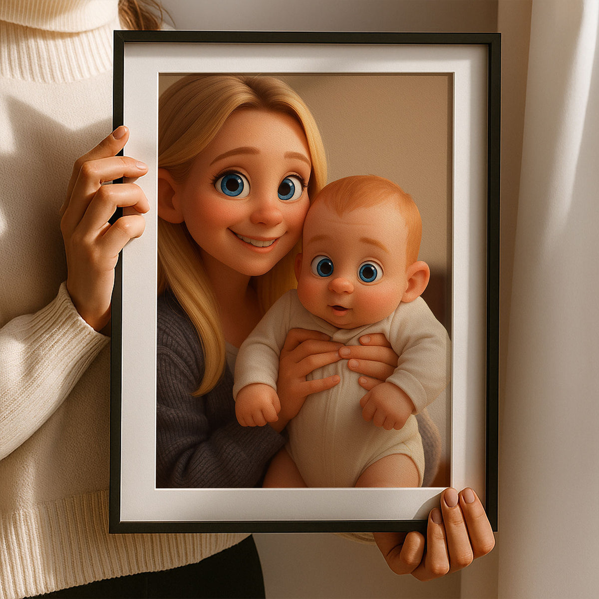 Heartwarming Mother and Baby Cartoon Art Print – Perfect Nursery Decor for a Cozy and Stylish Home
 - 8
