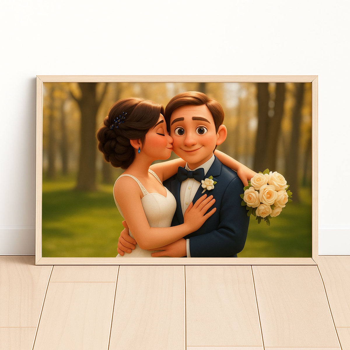 Charming Cartoon Wedding Couples Art Print – Perfect Love and Joy Decor for Weddings and Anniversaries
 - 8