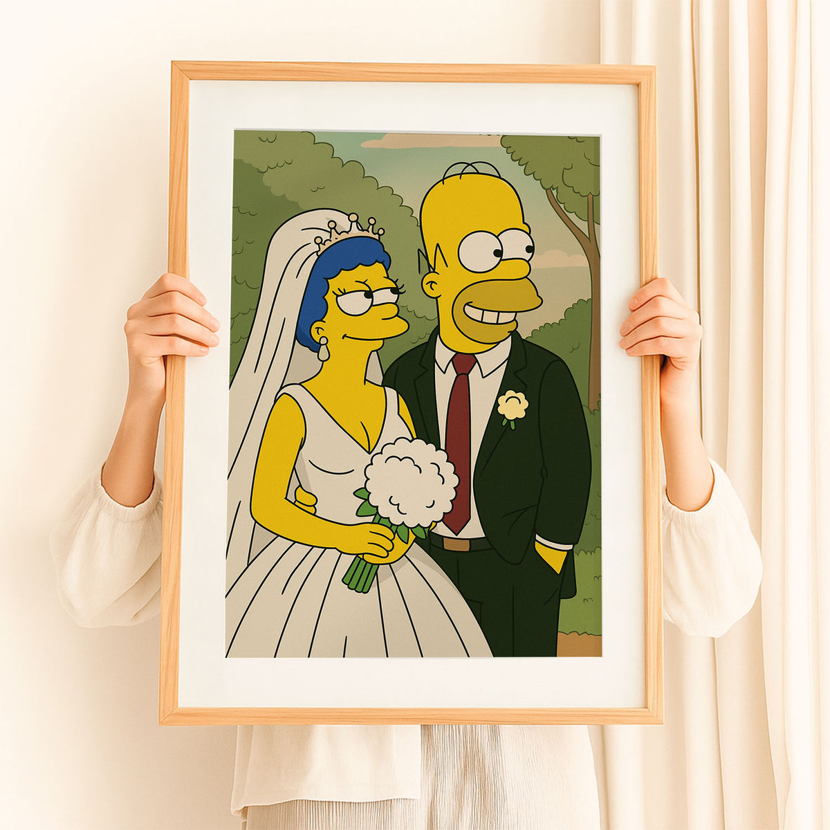 Whimsical Simpsons Wedding Art Print – Celebrate Love with Fun Cartoon Style Decor
 - 8