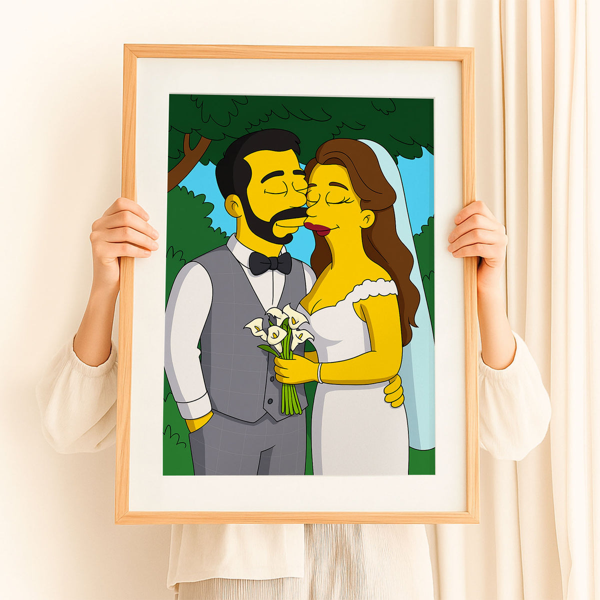 Whimsical Cartoon Wedding Art: Celebrate Love in a Fun, Simpsons-Inspired Style
 - 7