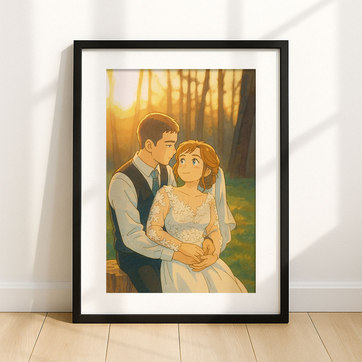 Captivating Anime-Style Wedding Couple Art Print – Perfect Gift for Newlyweds and Romantic Décor
 - 8