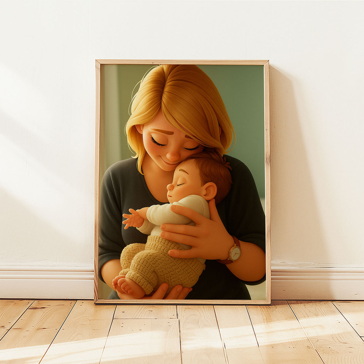 Charming Disney-Inspired Artwork of a Mother and Baby: Heartwarming Digital Illustration for Nursery Decor
 - 8