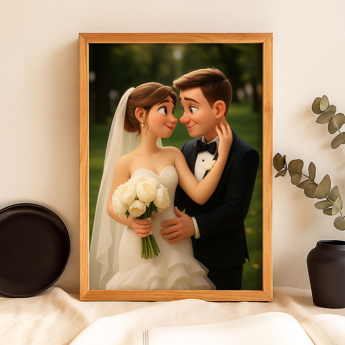 Whimsical Wedding Kiss Illustration - Perfect for Celebrating Love in Charming Artwork
 - 8