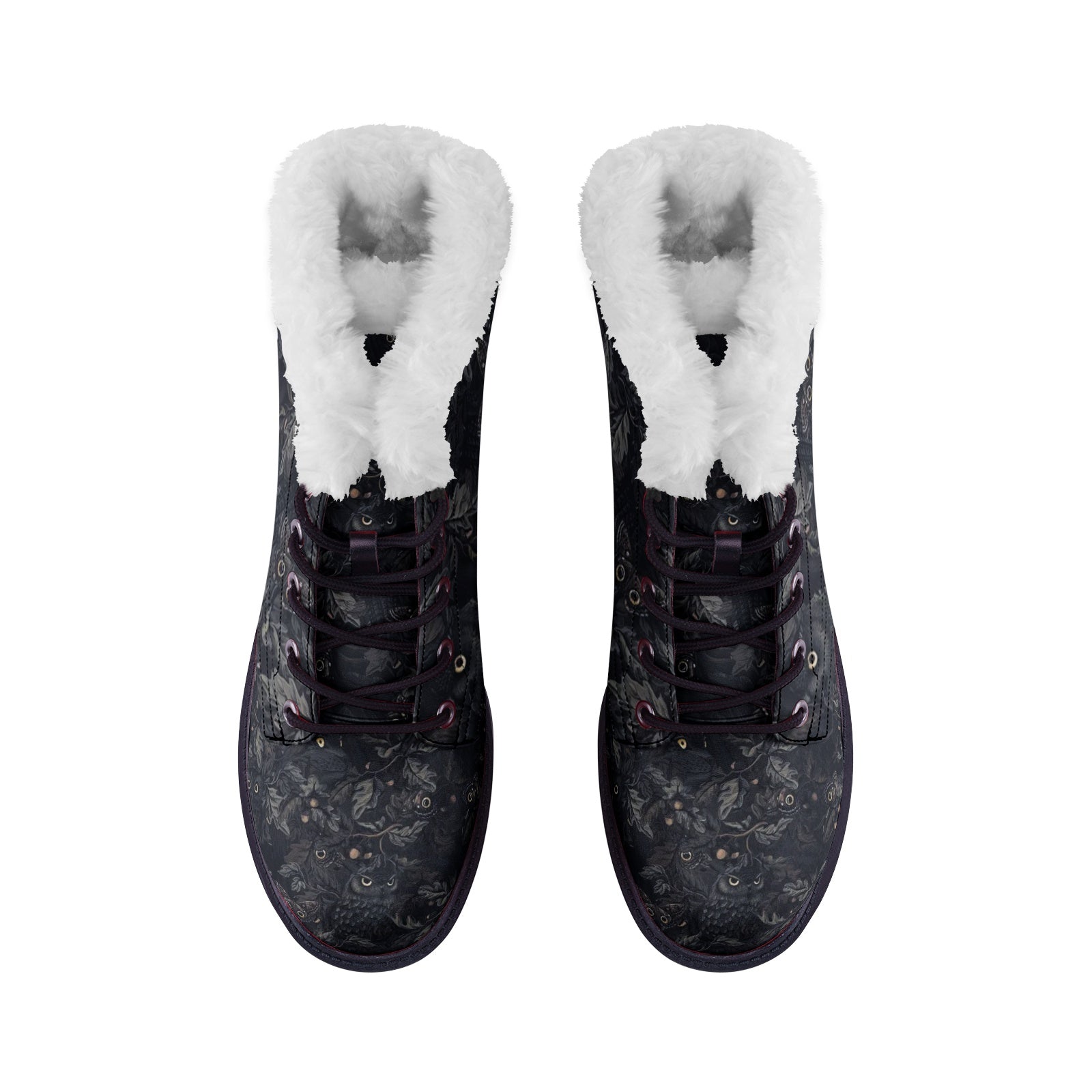 Owl Forest Night Winter Boots For Witchy Hippie