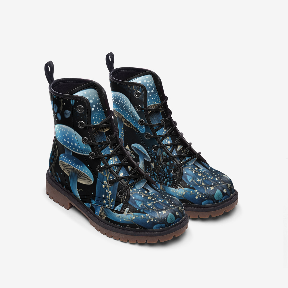 Blue Mushroom Lightweight Boots For Hippies
