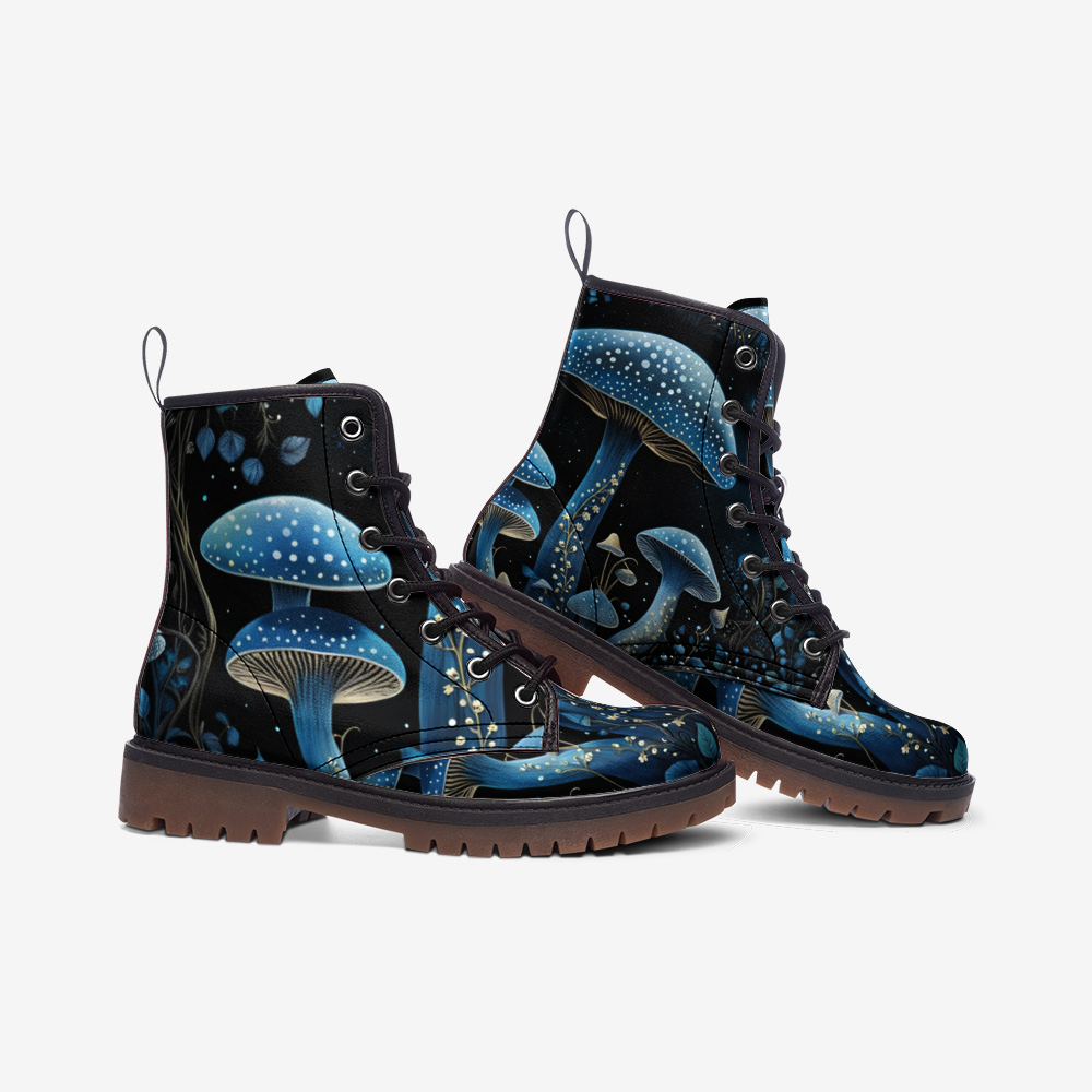 Blue Mushroom Lightweight Boots For Hippies