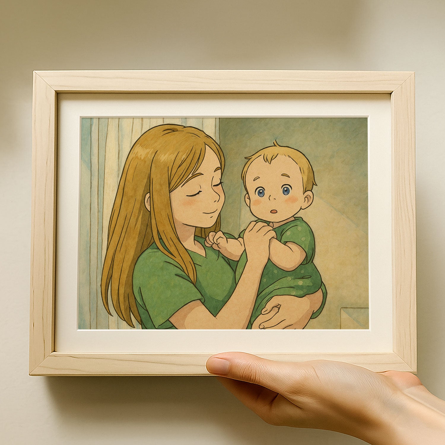 Captivating Mother and Baby Wall Art Print in Soft Pastel Colors – Perfect for Nursery and Home Decor
 - 1