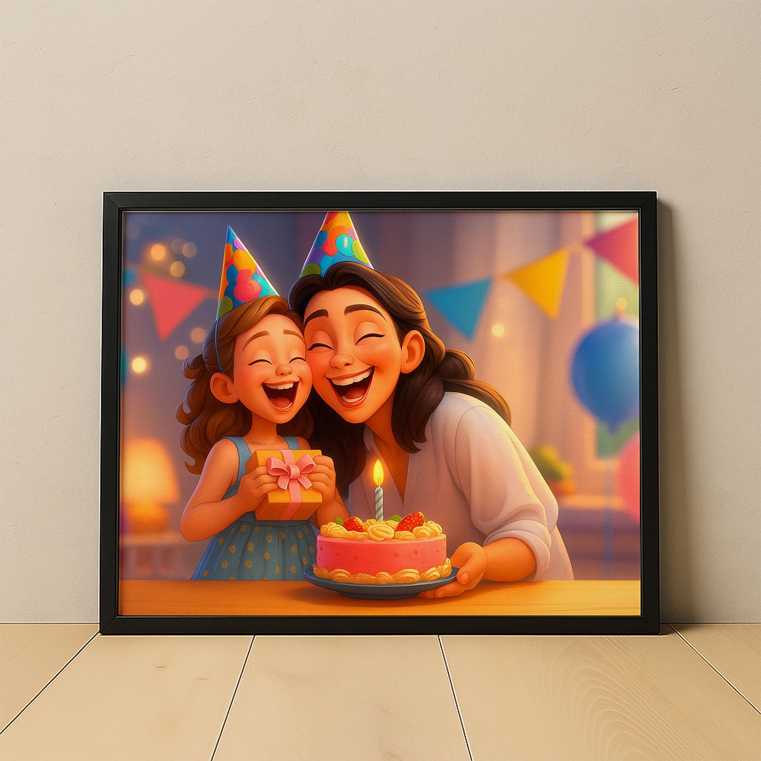Celebrate Vibrant Moments with Happy Birthday Personalized Disney Canvas Art - Ideal for Kids' Party Decor and Gifts, 120x80cm
 - 1
