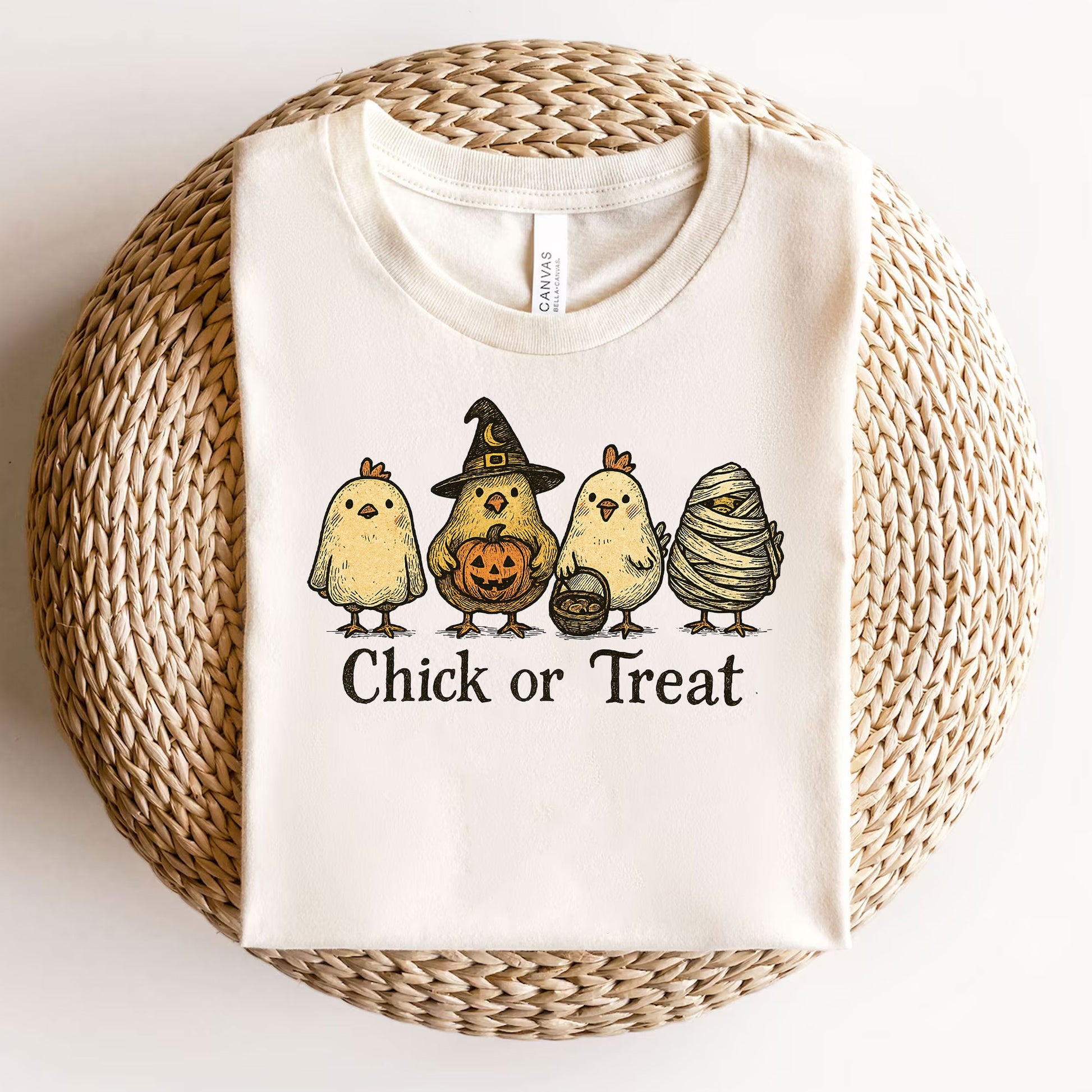 Chick or Treat Halloween Shirt for Women | Cute Chicken Graphic Tee | Funny Fall Outfit | Festive Autumn Top | Holiday Gift Idea
 - 3