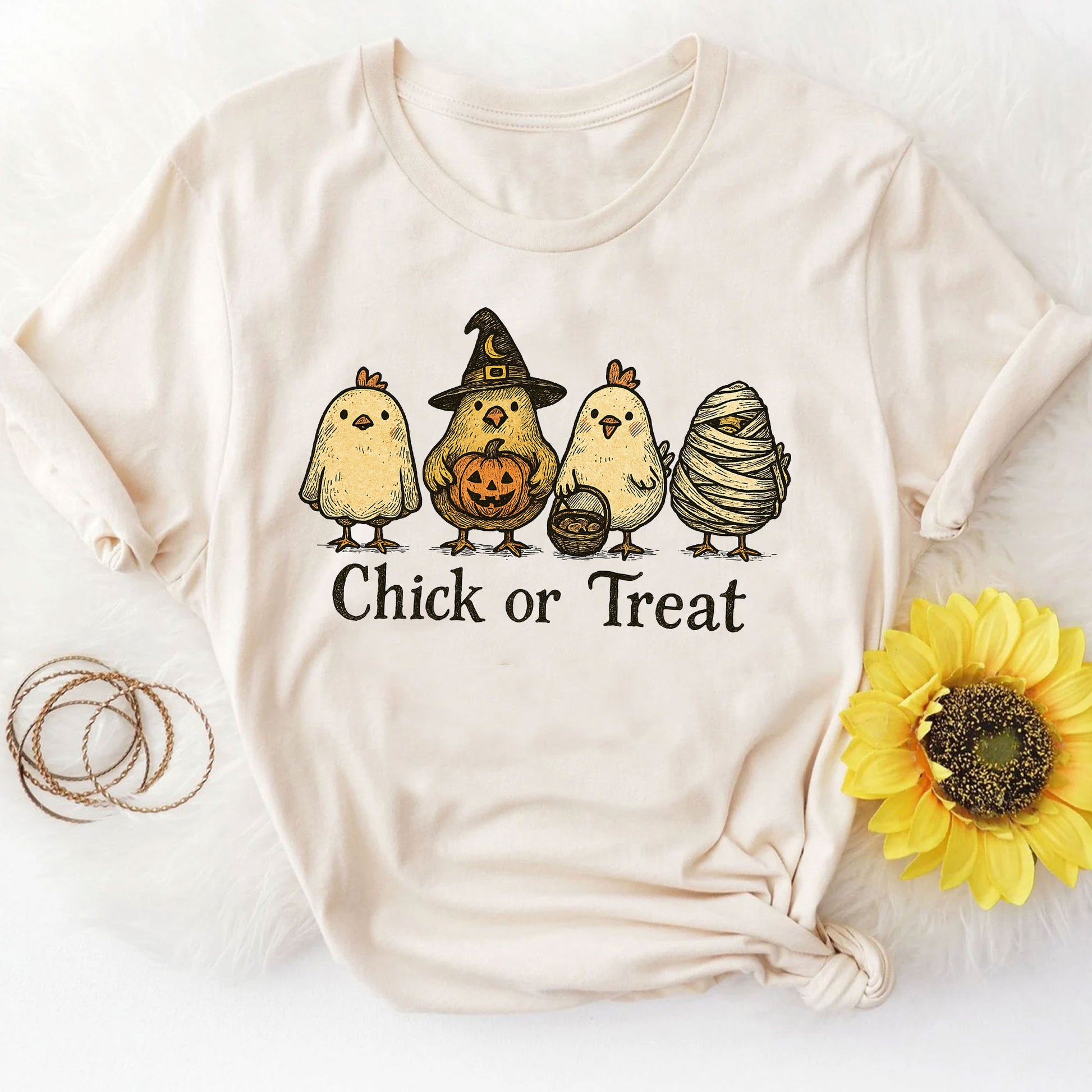 Chick or Treat Halloween Shirt for Women | Cute Chicken Graphic Tee | Funny Fall Outfit | Festive Autumn Top | Holiday Gift Idea
 - 8