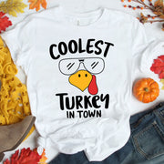 Coolest Turkey in Town Thanksgiving T-Shirt – Fun and Festive Holiday Apparel for Family Gatherings, Celebrations, and Fall Events
 - 1