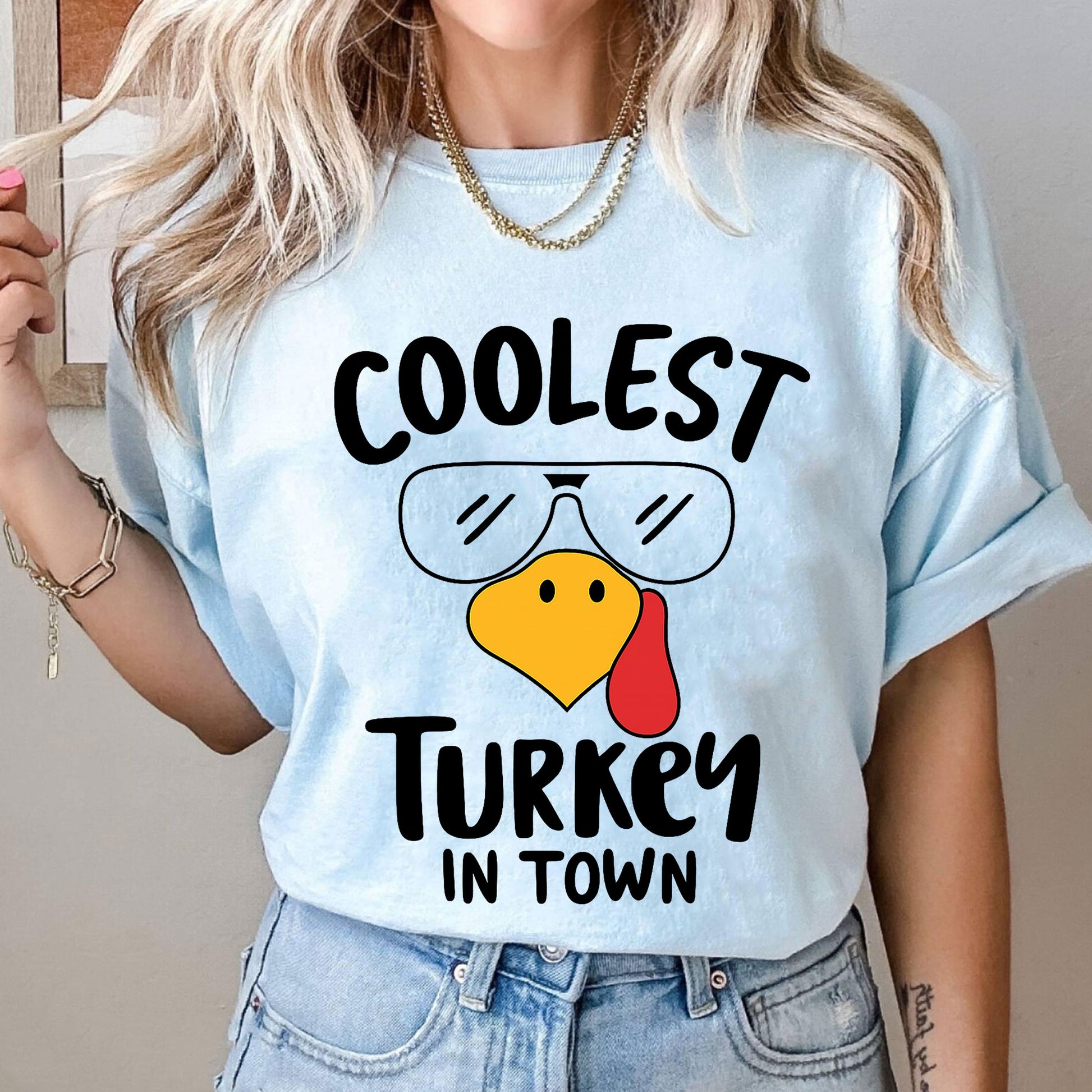 Coolest Turkey in Town Thanksgiving T-Shirt – Fun and Festive Holiday Apparel for Family Gatherings, Celebrations, and Fall Events
 - 10
