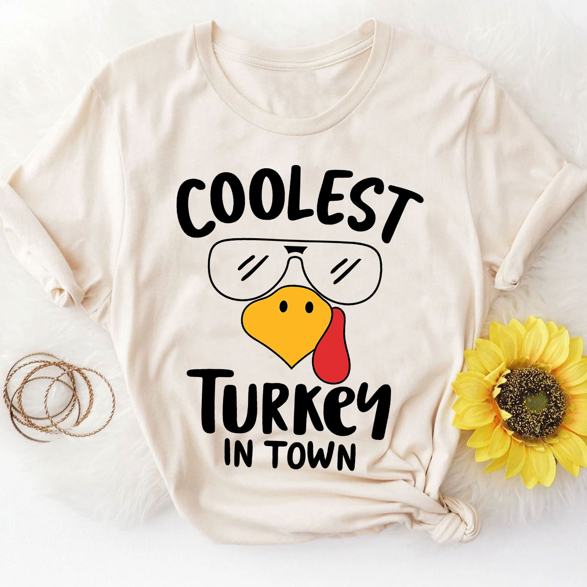 Coolest Turkey in Town Thanksgiving T-Shirt – Fun and Festive Holiday Apparel for Family Gatherings, Celebrations, and Fall Events
 - 8