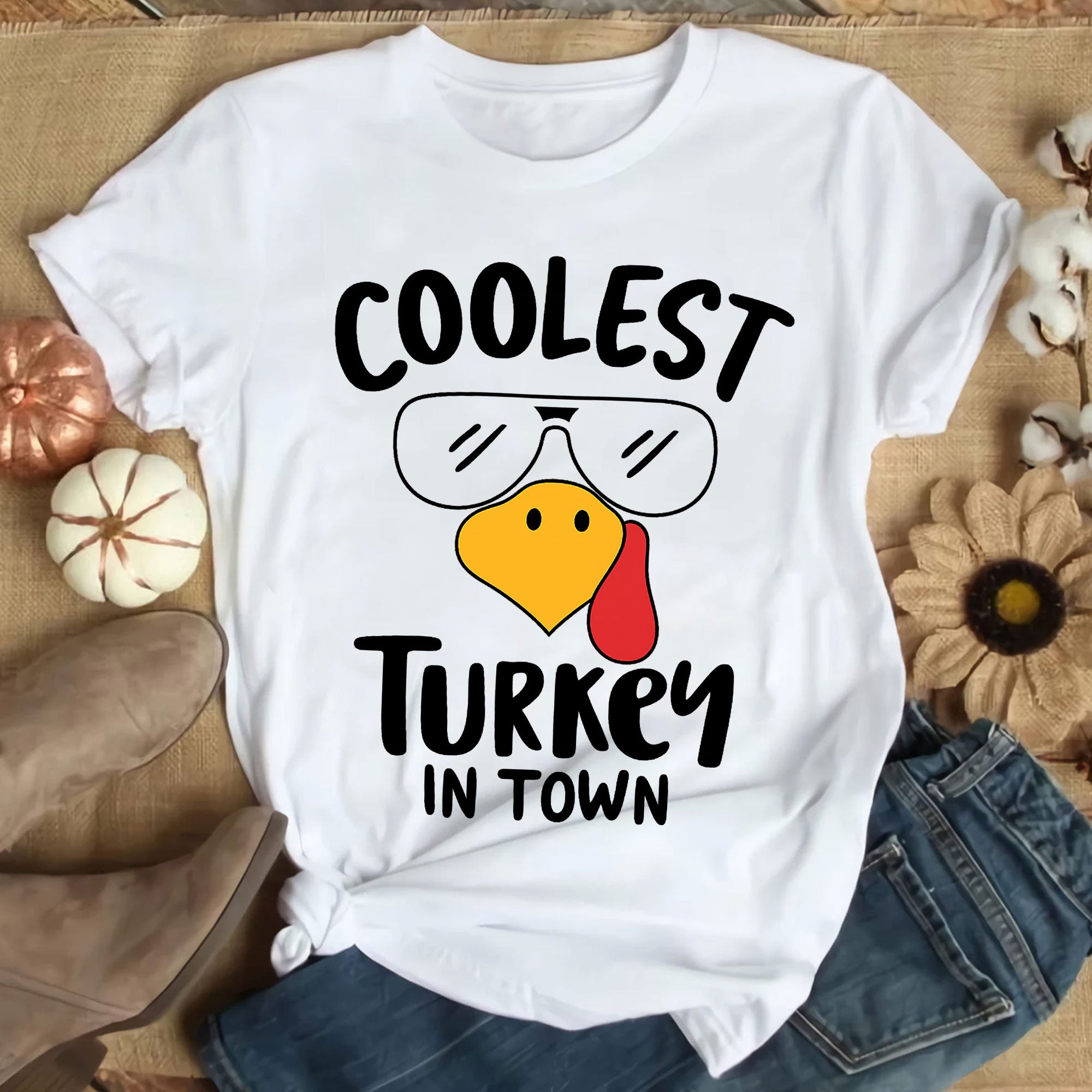 Coolest Turkey in Town Thanksgiving T-Shirt – Fun and Festive Holiday Apparel for Family Gatherings, Celebrations, and Fall Events
 - 9