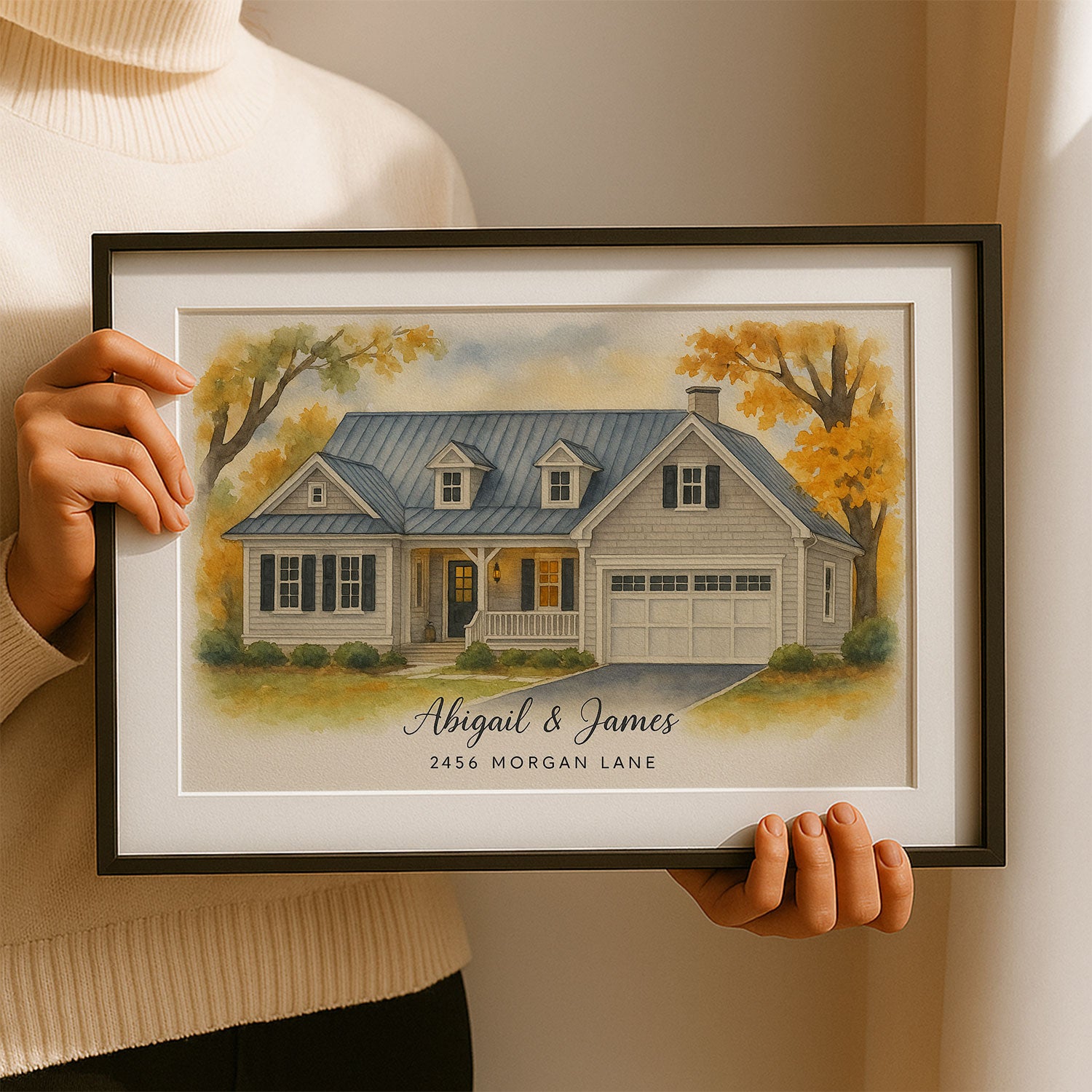 Custom Family Home Portrait – Hand-Illustrated House Artwork with Personalization for Unique Home Decor
 - 1