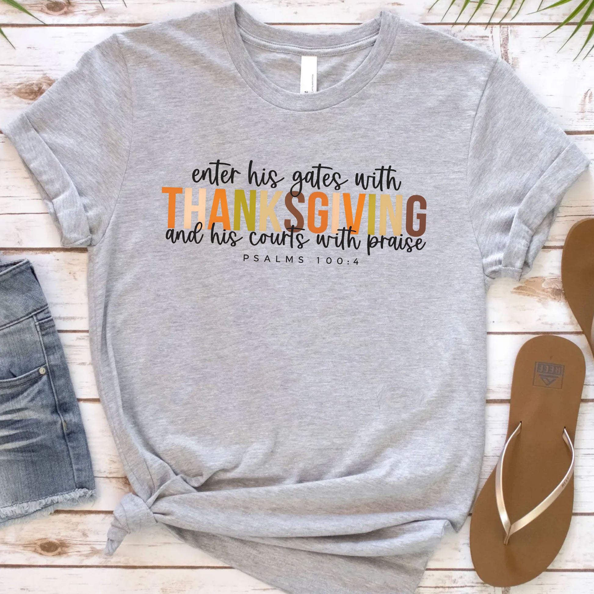 Enter His Gates with Thanksgiving T-Shirt - Faith-Inspired Fall Apparel for Women, Perfect for Thanksgiving Celebrations and Worship
 - 12