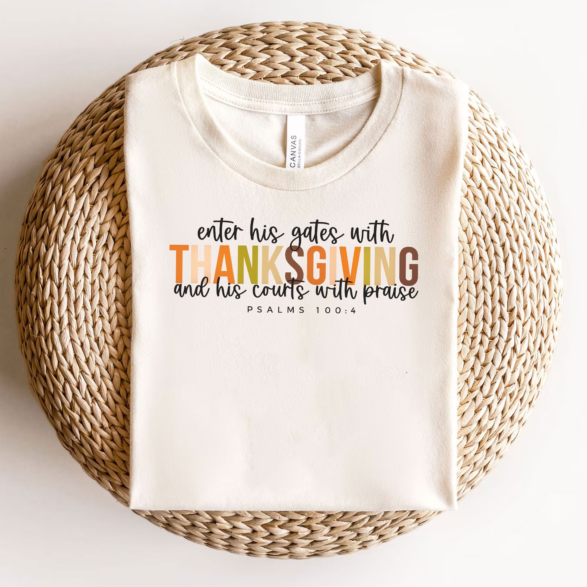 Enter His Gates with Thanksgiving T-Shirt - Faith-Inspired Fall Apparel for Women, Perfect for Thanksgiving Celebrations and Worship
 - 3