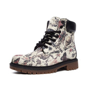 Gothic Butterfly Skull Floral Timber Boots Casual Lightweight TB
