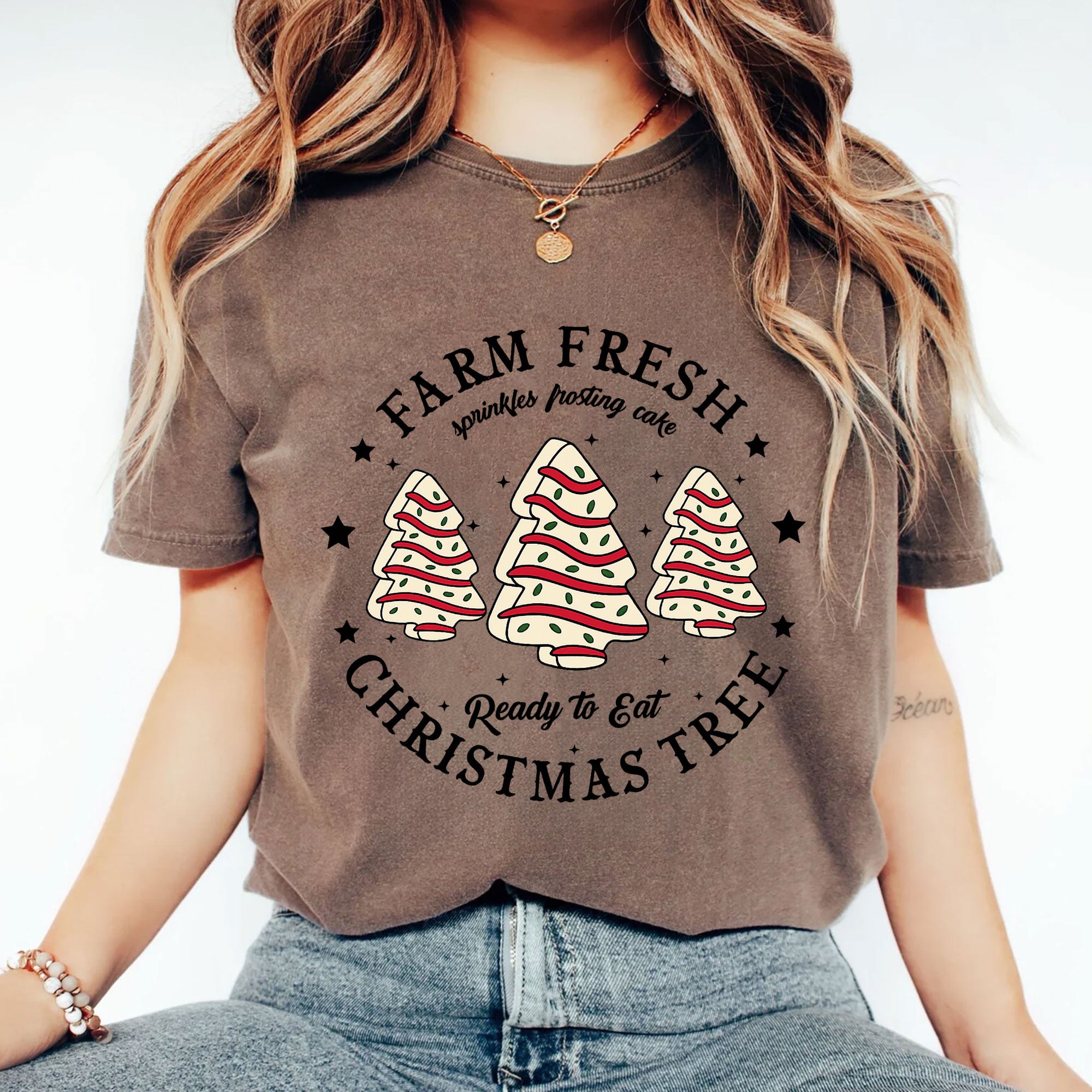 Farm Fresh Christmas Tree Graphic Tee - Festive Holiday Shirt with Cute Sprinkles Design - Perfect Christmas Gift Apparel
 - 2