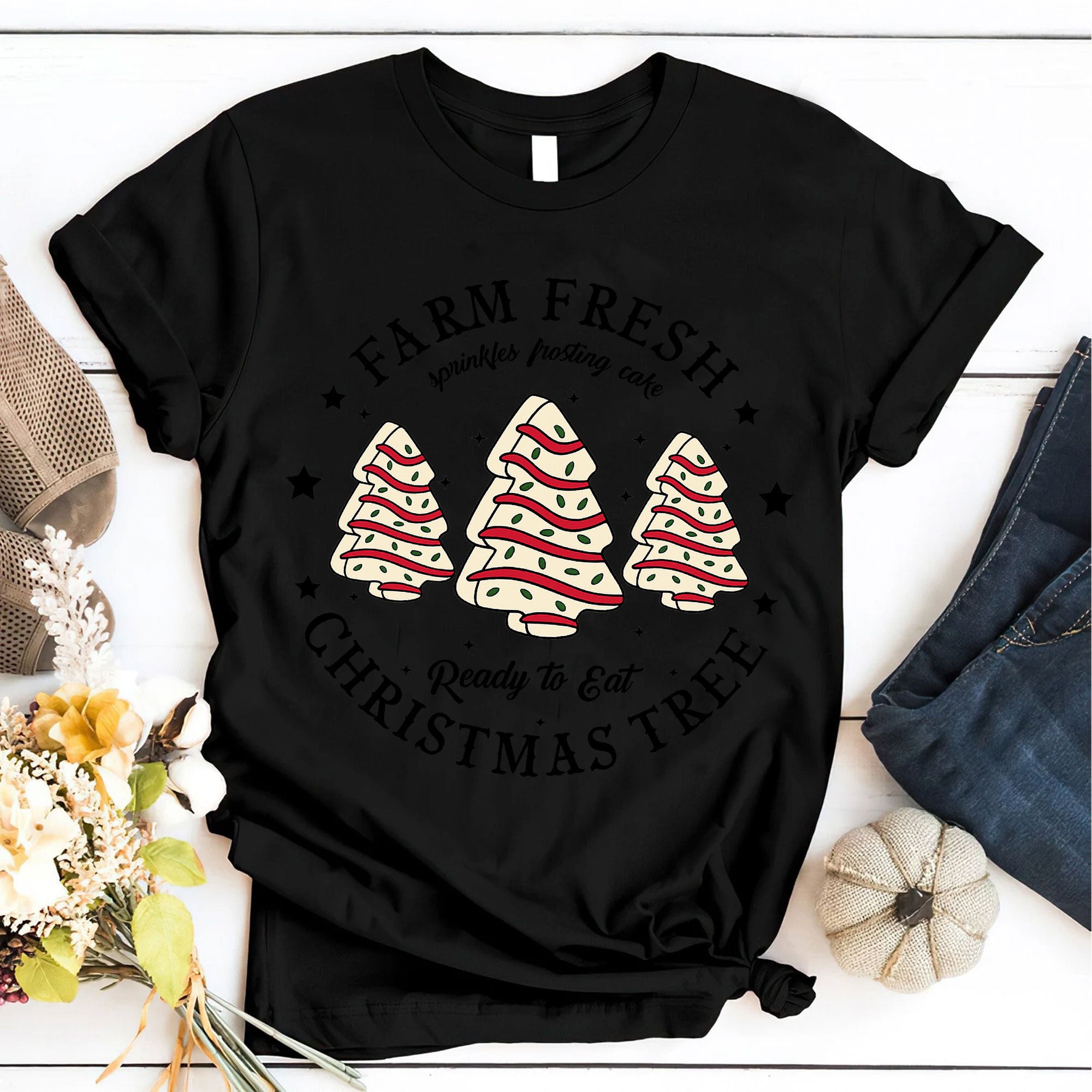 Farm Fresh Christmas Tree Graphic Tee - Festive Holiday Shirt with Cute Sprinkles Design - Perfect Christmas Gift Apparel
 - 6
