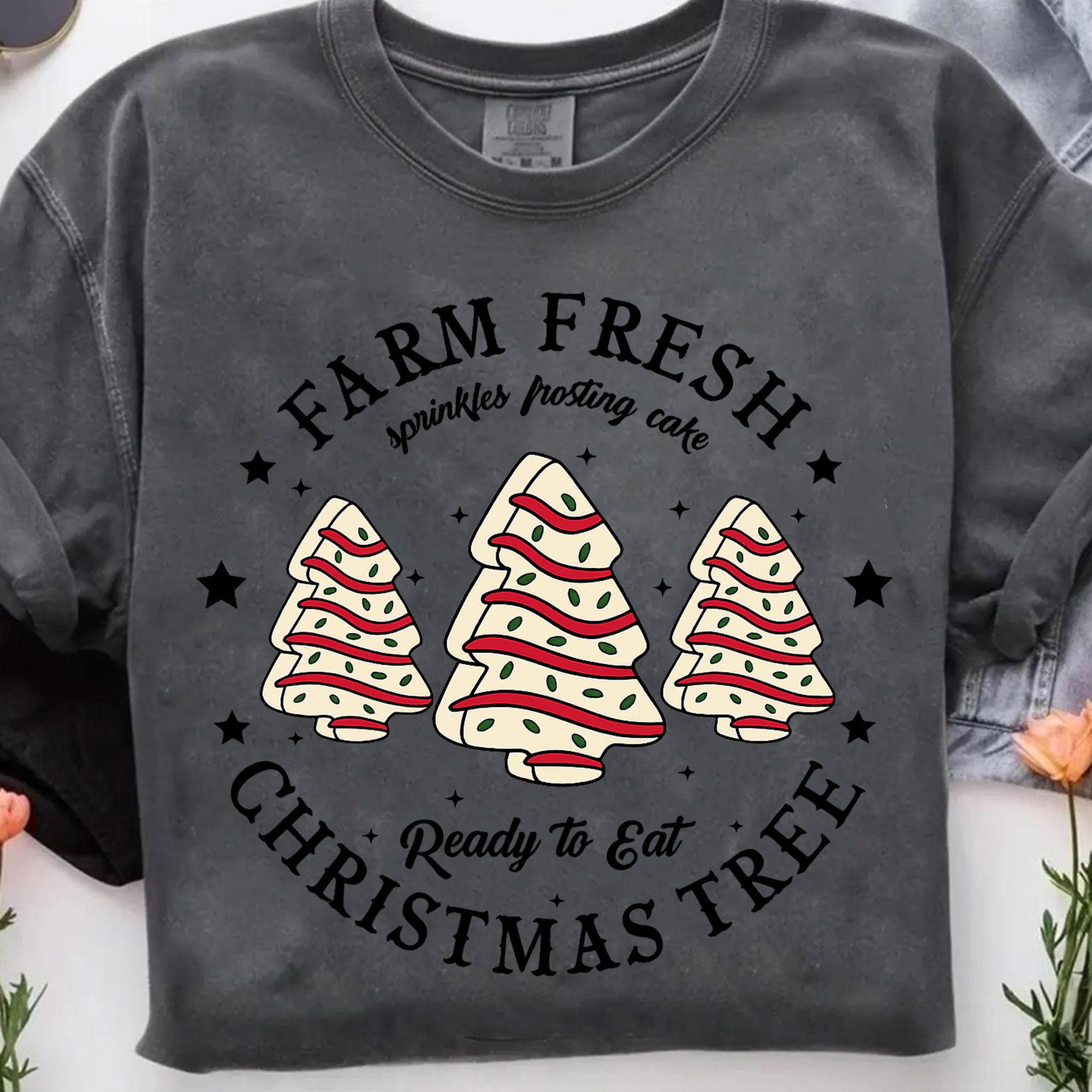 Farm Fresh Christmas Tree Graphic Tee - Festive Holiday Shirt with Cute Sprinkles Design - Perfect Christmas Gift Apparel
 - 7