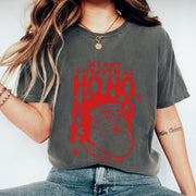 Festive Christmas Graphic Tee Unisex Santa Claus Ho Ho Ho Design - Durable Holiday Shirt in Soft Cotton for Joyful Celebrations
 - 1