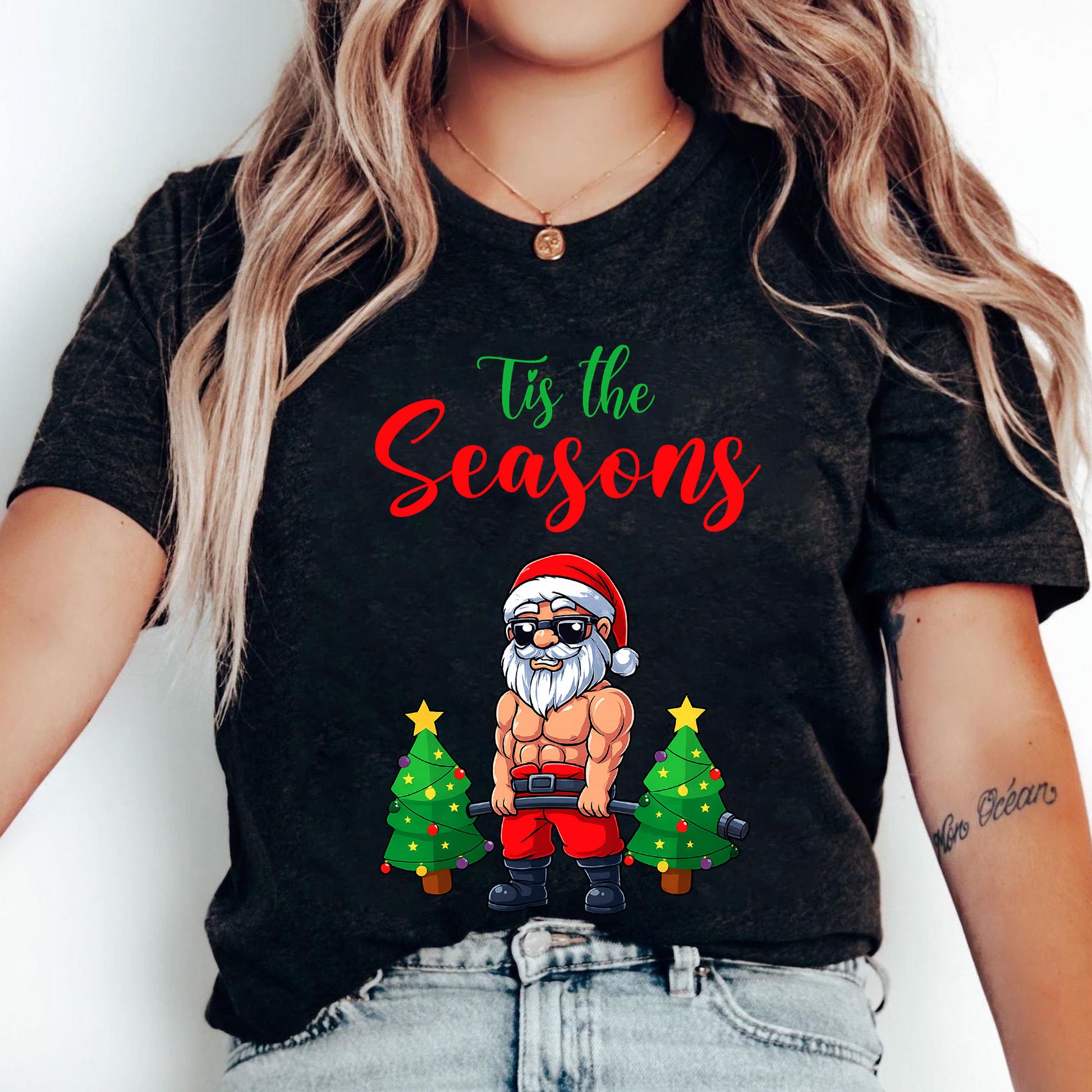 Festive Christmas T-Shirt with Funny Santa Design - Trendy Holiday Graphic Tee for Men and Women - Perfect Christmas Gift Idea!
 - 5